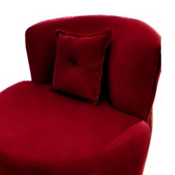 Poltrona Decorativa Orgânica Sala Recepção Suede Bordo + Brinde - 5
