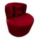 Ver imagem 4 de Poltrona Decorativa Orgânica Sala Recepção Suede Bordo + Brinde