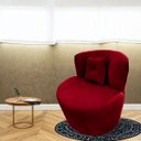 Ver imagem 2 de Poltrona Decorativa Orgânica Sala Recepção Suede Bordo + Brinde