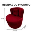 Ver imagem 6 de Poltrona Decorativa Orgânica Sala Recepção Suede Bordo + Brinde