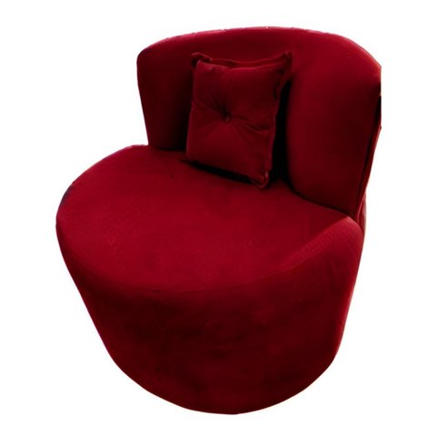 Poltrona Decorativa Orgânica Sala Recepção Suede Bordo + Brinde