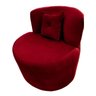Poltrona Decorativa Orgânica Sala Recepção Suede Bordo + Brinde - 1