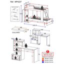Ver imagem 4 de Conjunto Quarto Beliche com Colchão/escrivaninha Multimóveis Mp4227 Branco/rustic