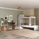 Ver imagem 2 de Conjunto Quarto Beliche com Colchão/escrivaninha Multimóveis Mp4227 Branco/rustic
