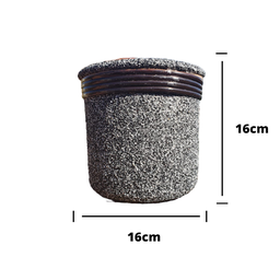 Vaso de Barro Areia Terrilho 16cm:Mesclado - 2