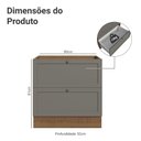 Ver imagem 2 de Balcão de Cozinha 80 cm 2 Gavetas (sem Tampo) Rustic/Cinza Vik Madesa