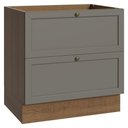Ver imagem 1 de Balcão de Cozinha 80 cm 2 Gavetas (sem Tampo) Rustic/Cinza Vik Madesa