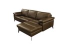 Ver imagem 2 de Sofá de Couro Asti 3 Lugares com Chaise Direita - Marrom Bicolor