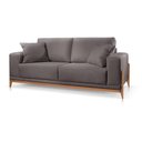 Ver imagem 2 de Sofá Paris 3 Lugares Veludo Cinza Escuro 2,10m Confortável Sala