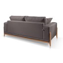 Ver imagem 3 de Sofá Paris 3 Lugares Veludo Cinza Escuro 2,10m Confortável Sala