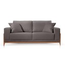 Ver imagem 1 de Sofá Paris 3 Lugares Veludo Cinza Escuro 2,10m Confortável Sala