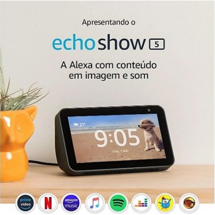 Dispositivo Smart Home Echo Show 5 Geracao 3 Smart Display Alexa Preto - 5