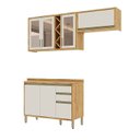 Ver imagem 3 de Cozinha Modulada Compacta 3 Peças 6 Portas e 3 Gavetas 100% MDF 200cm Barbados Espresso Móveis Bege/Amêndoa/Off White