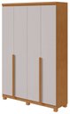 Ver imagem 1 de Guarda-Roupas 4 Portas 2 Gavetas 100% MDF Alonzo sem Espelho e com Pés - Lp - Rei de Casa Amendoa Cl