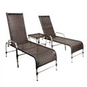 Ver imagem 1 de 2 Espreguiçadeiras e Mesa Catar em Alumínio para Piscina, Praia, Edícula e Varanda - Trama Original