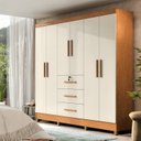 Ver imagem 1 de Guarda Roupa 6 Portas com 3 Gavetas e Chave Linha Mumbai Branco