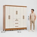 Ver imagem 5 de Guarda Roupa 6 Portas com 3 Gavetas e Chave Linha Mumbai Branco