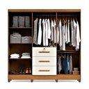 Ver imagem 4 de Guarda Roupa 6 Portas com 3 Gavetas e Chave Linha Mumbai Branco