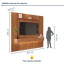 Ver imagem 3 de Painel Rack para TV até 75 Polegadas 3 Gavetas 234CMX250CM Ripado com LED 100% MDF Apolo