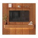 Ver imagem 2 de Painel Rack para TV até 75 Polegadas 3 Gavetas 234CMX250CM Ripado com LED 100% MDF Apolo