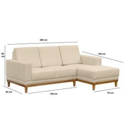 Sofá 3 Lugares com Chaise Cronus - 3 Sofá 3 Lugares com Chaise Cronus - 3
