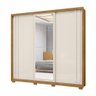 Guarda Roupa 3 Portas Deslizantes com Espelho San Marino Freijó Off White 985032 Moval - 1