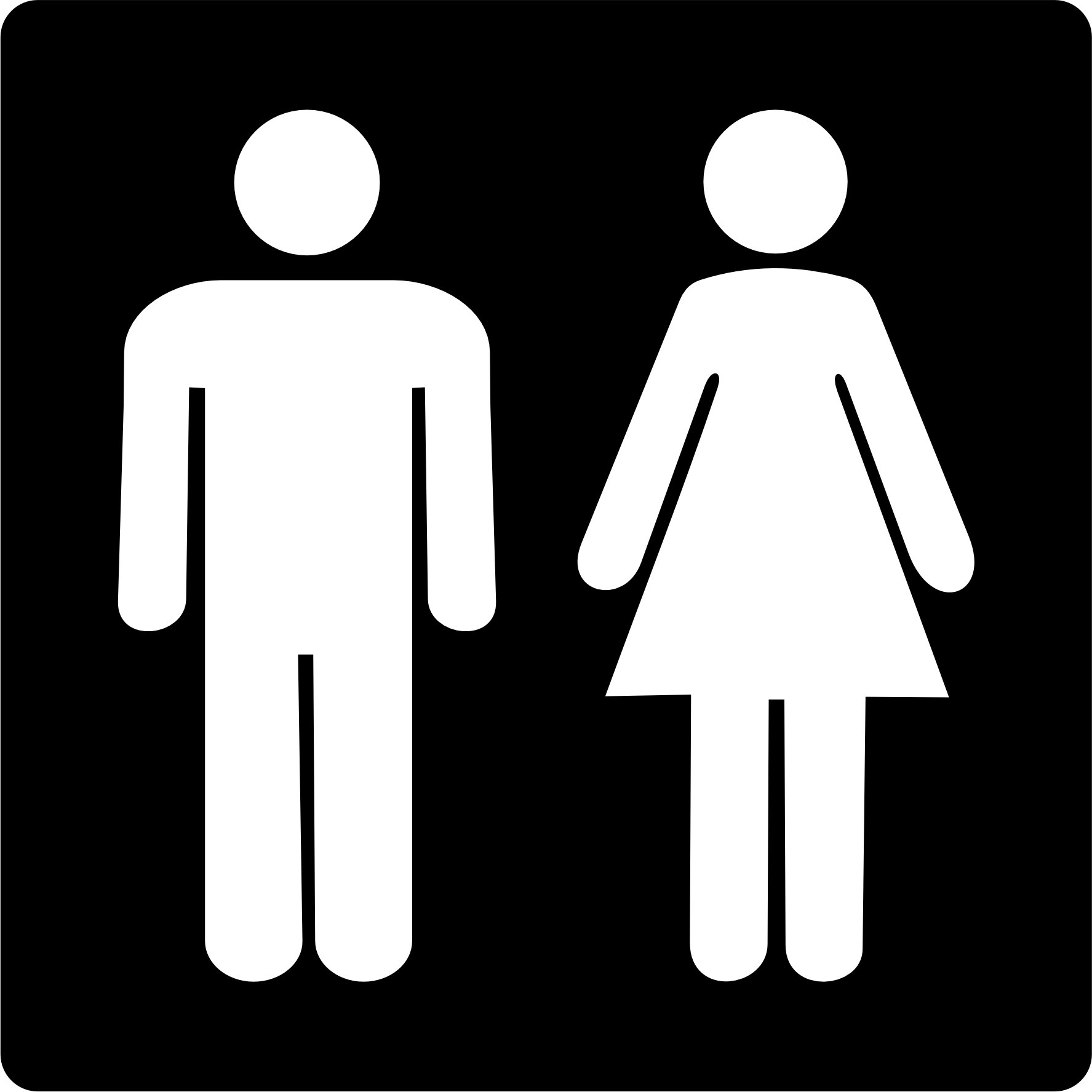 Placa Banheiro Masculino e Feminino 15x15 Acrílico