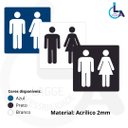 Ver imagem 4 de Placa Banheiro Masculino e Feminino 15x15 Acrílico