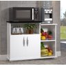 Balcão Fruteira Armário Preto para Armazenamento Cozinha Base Micro-Ondas - 2