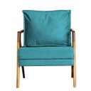 Ver imagem 1 de Poltrona Cadeira Mona Recepção - Suede Azul Turquesa