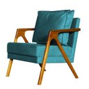 Ver imagem 2 de Poltrona Cadeira Mona Recepção - Suede Azul Turquesa