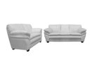 Ver imagem 1 de Conjunto Sofá de Couro Gana 3 e 2 Lugares - Branco