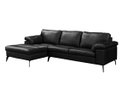 Ver imagem 1 de Sofá de Couro Asti 3 Lugares com Chaise Direita Preto Pigmentado - Mempra Design