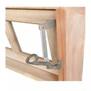 Ver imagem 3 de Janela de Madeira Vitro Basculante em Arco Padrão Cedro Batentes de 14 Cm-0.80(l)x0.60(a)