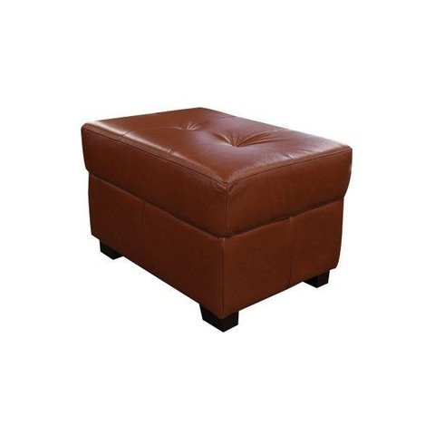 Puff de Couro Mp 5 - Conhaque com Brilho