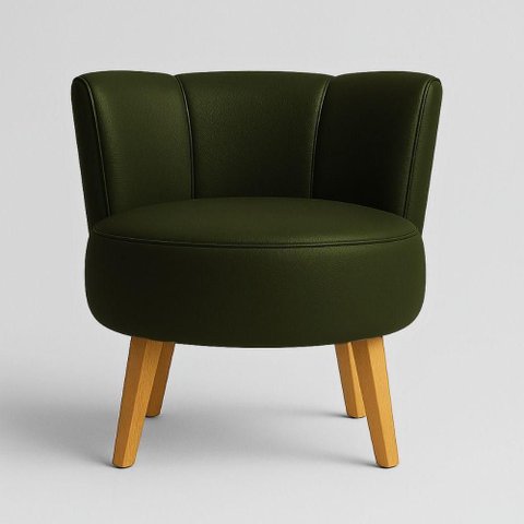 Poltrona Fontana Tecido Corano Macia Confortável Verde Oliva Sala de Estar 120kg