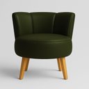 Ver imagem 1 de Poltrona Fontana Tecido Corano Macia Confortável Verde Oliva Sala de Estar 120kg
