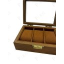 Ver imagem 3 de Porta Relógio em Madeira e Vidro Marrom 17cm 14684-pl