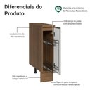 Ver imagem 4 de Balcão Porta-temperos 20cm 1 Porta (com Tampo) Rustic/branco Veludo Lux Madesa