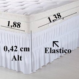 Saia para Cama Box Casal King: Branca - 4