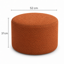 Ver imagem 4 de Puff Decorativo Redondo Orgânico 52x37 cm Linho Bouclé Terracota