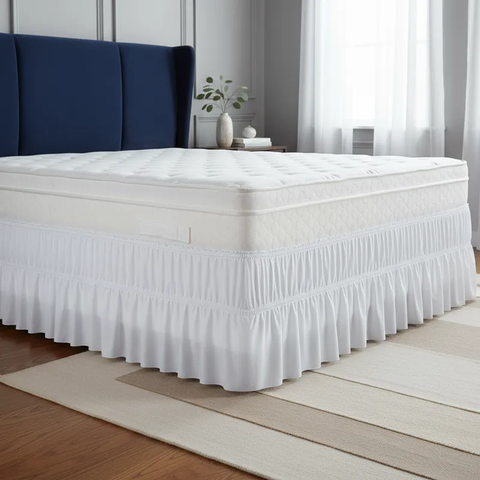 Saia para Cama Box Casal Queen: Branca