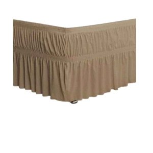 Saia para Cama Box Casal Queen: Caqui