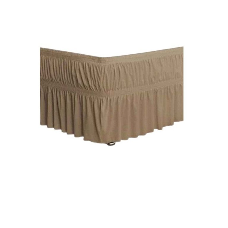 Saia para Cama Box Casal Queen: Caqui