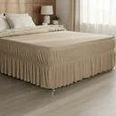 Ver imagem 1 de Saia para Cama Box Casal Queen: Caqui