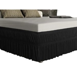 Saia para Cama Box Casal Queen: Preto