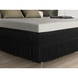 Saia para Cama Box Casal Queen: Preto - 2