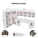 Ver imagem 3 de Quarto Completo Casal 580 cm Guarda-Roupa de Canto com Espelhos Rustic/Crema Neo Madesa 02