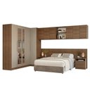 Ver imagem 2 de Quarto Completo Casal 580 cm Guarda-Roupa de Canto com Espelhos Rustic/Crema Neo Madesa 02