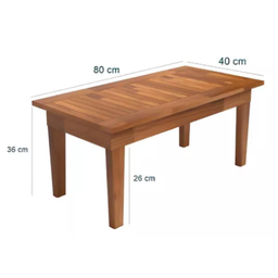 Mesa Madeira Centro Rustica 80x40 Ripada Cor Castanho - 2